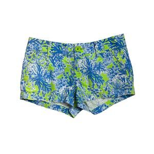 Lilly Pulitzer Walsh Shorts Biggest Fan Green Blue Seahorses Coral Size 2